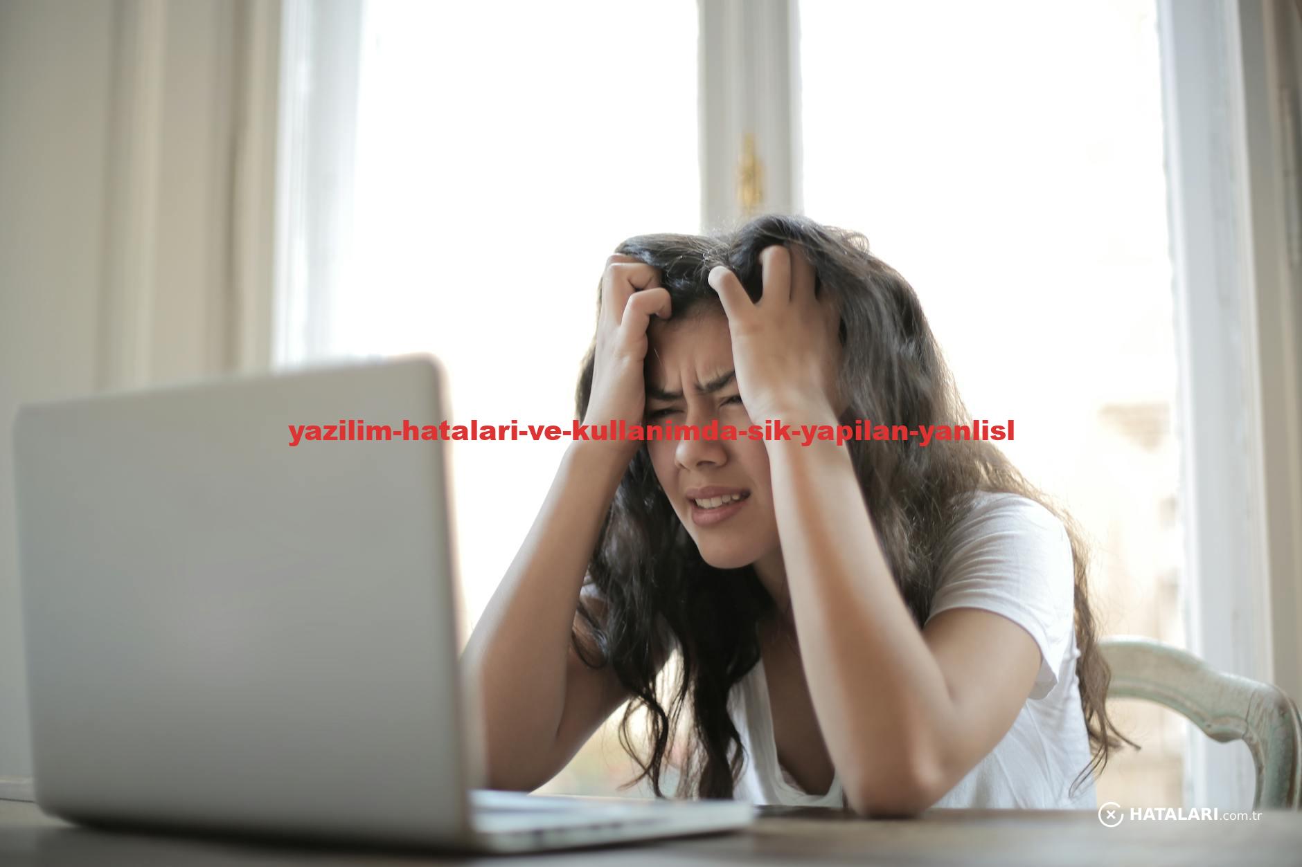 Frustrated woman struggling with remote work stress and digital challenges indoors.