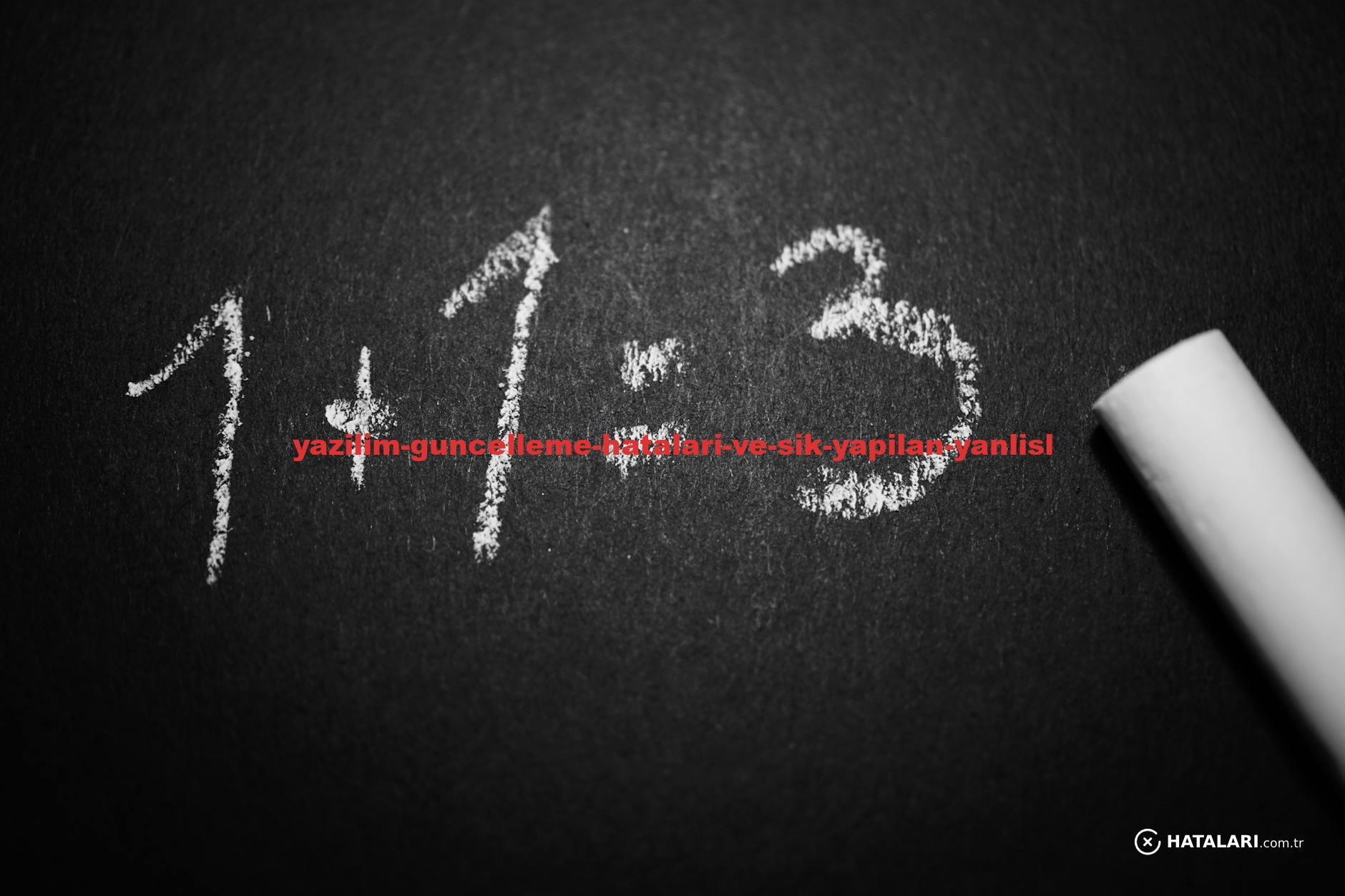 Chalkboard with a humorous incorrect math equation, ideal for educational settings.